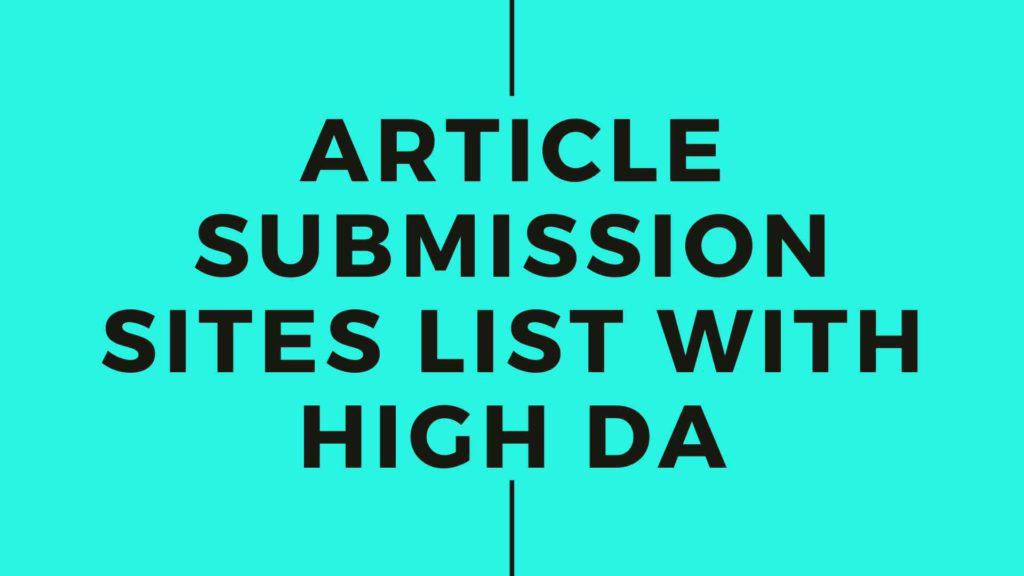 Top 110 Article Submission Sites